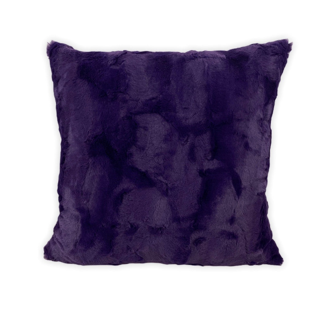Alex Rabbit Loganberry Faux Fur Throw Pillow 20x20"