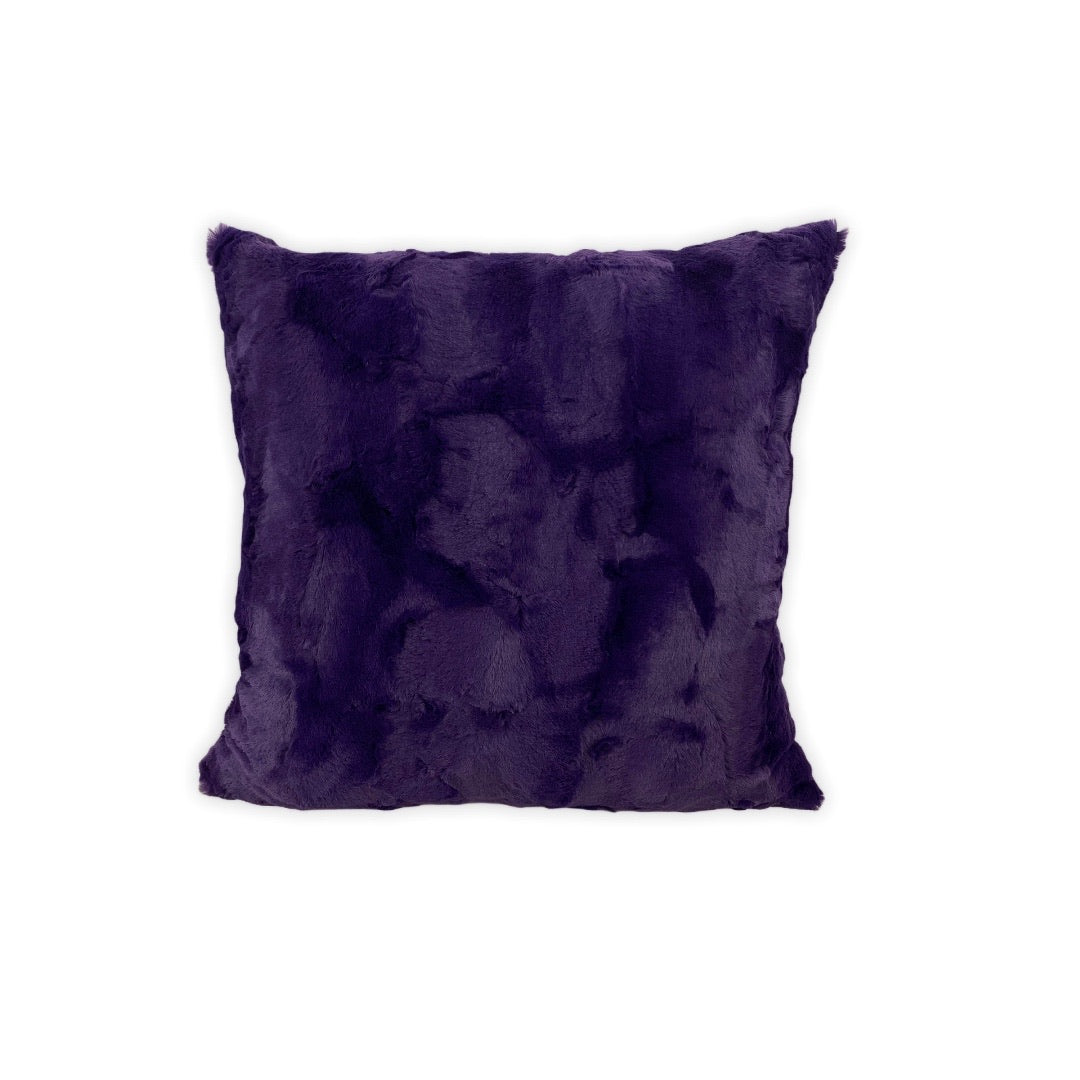 Alex Rabbit Loganberry Faux Fur Throw Pillow 17x17"