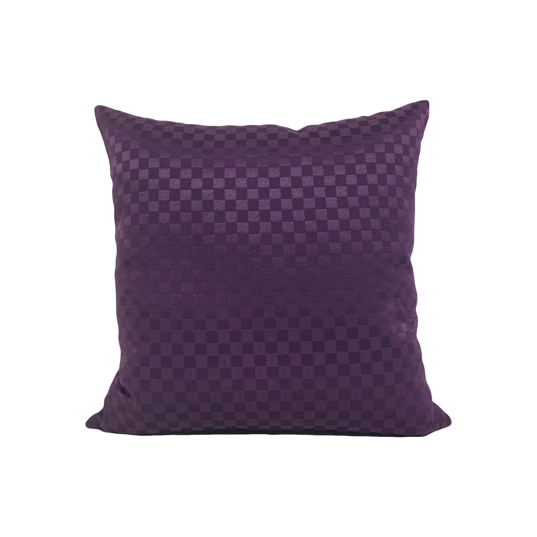 Purple Checker Throw Pillow 17x17