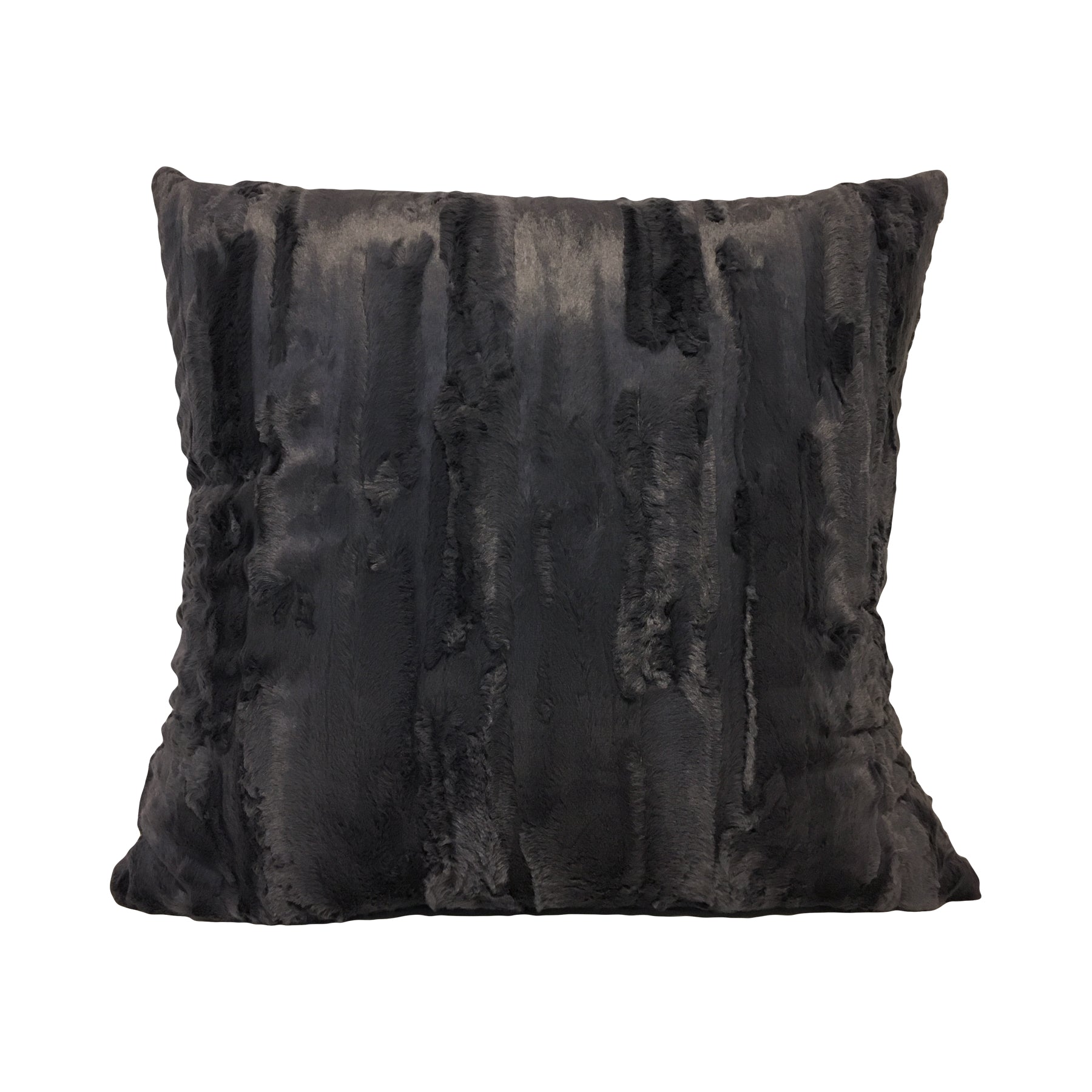 Willow Ash Grey Faux Fur Throw Pillow 20x20"