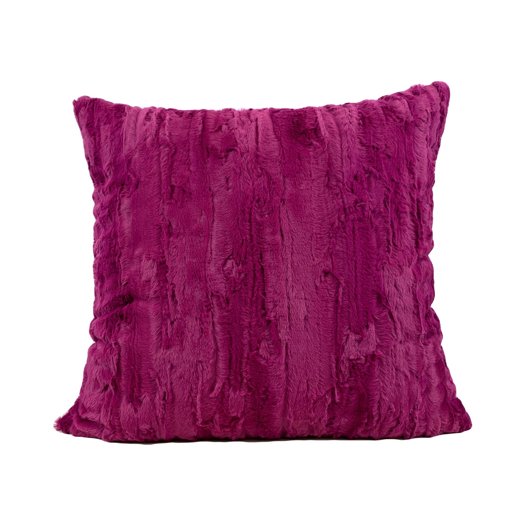 Willow Claret Faux Fur Throw Pillow 20x20"